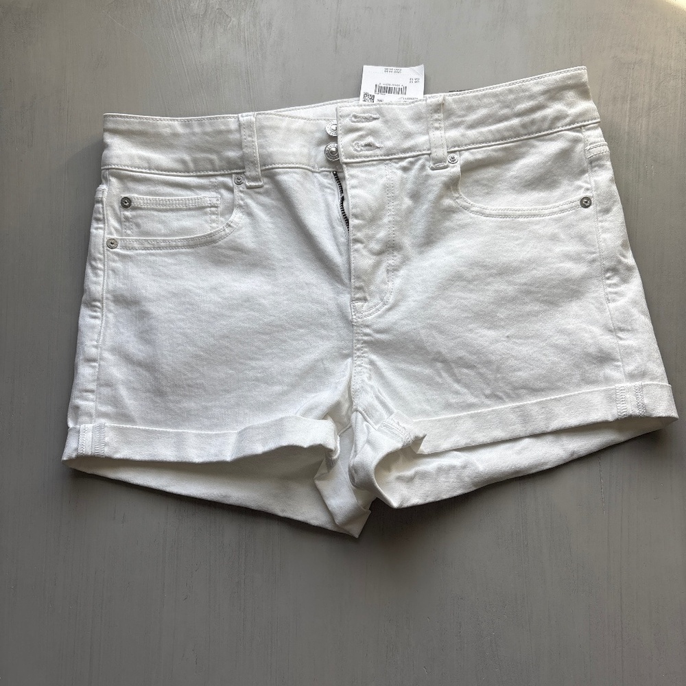 American Eagle white denim shorts SZ 12 NWT